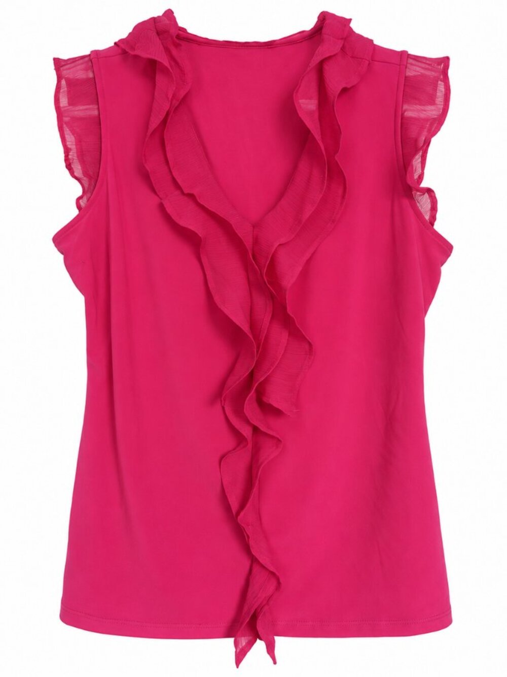 Tommy Hilfiger Hot Pink Ruffle Sleeveless Blouse